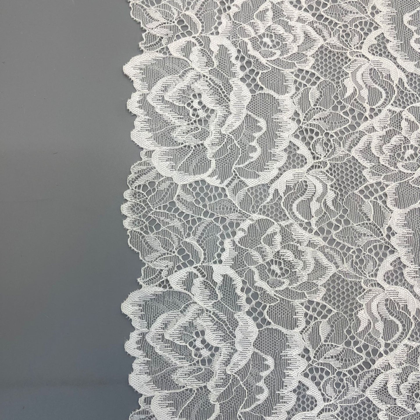 freedombeauty|24cm Handmade Wedding Dress Accessories White Elastic Lace Trim Hollow Design