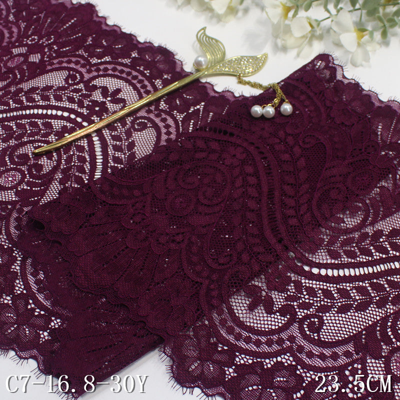 freedombeauty|Multicolor French Classical Floral Texture Elastic Eyelash 23cm Clothing Home Textile Lace Trim DIY