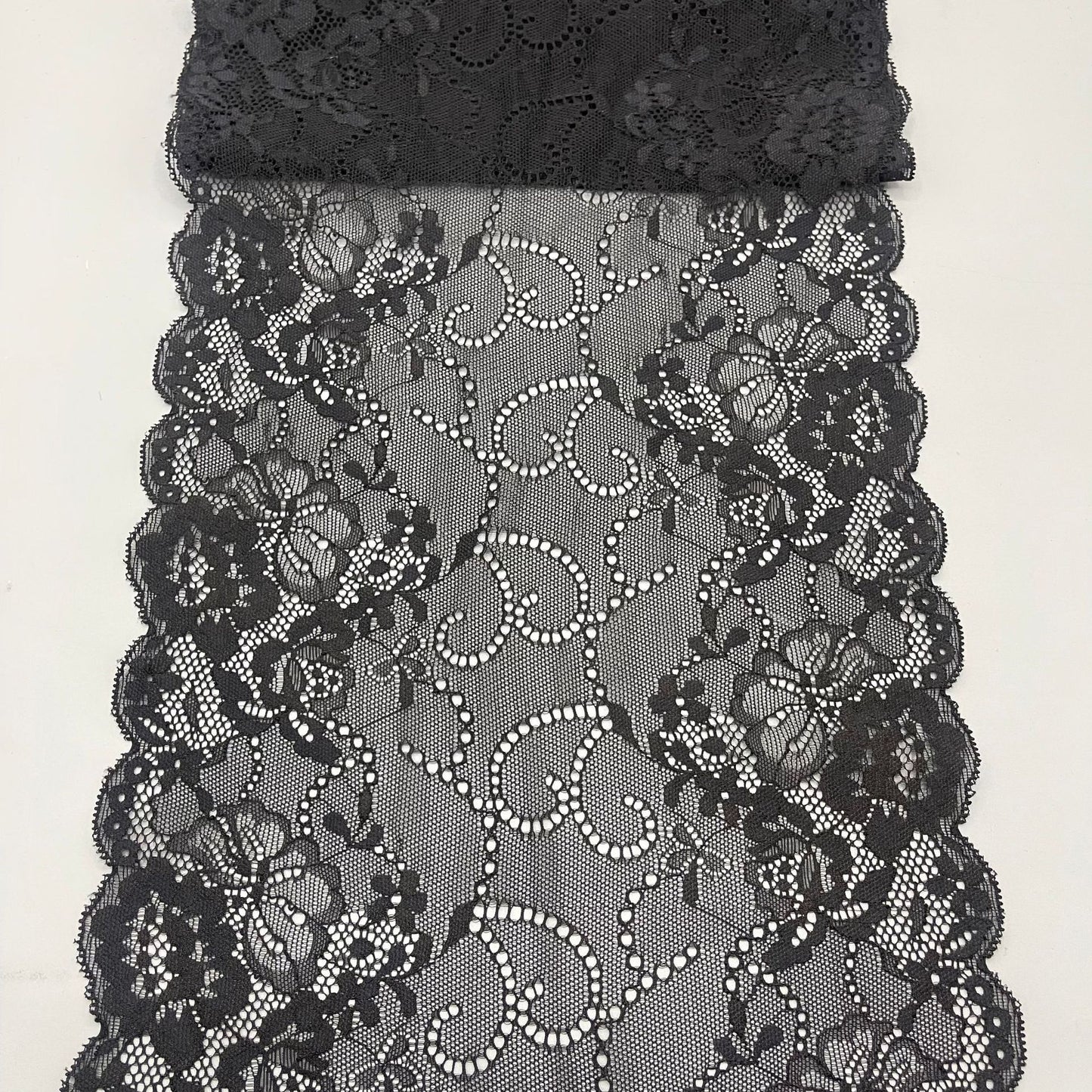 freedombeauty|24cm Lace Trim DIY Handmade Lingerie Wide Lace Trim Accessories Wavy Hem Wedding Dress Decoration