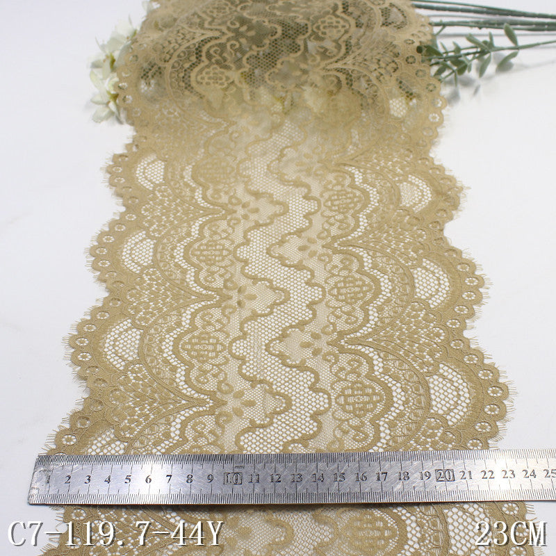 freedombeauty|Multicolor Double Wave French Classical Pattern Elastic Eyelash 23cm Clothing Home Textile Lace Trim DIY