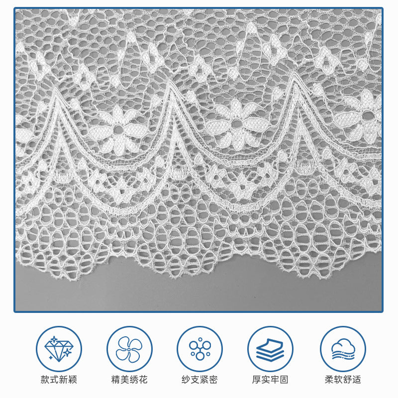 freedombeauty|18cm Elastic Wave Lace Trim Soft Nylon Fine Thread Lace In Stock for Clothing and Lingerie Accessories