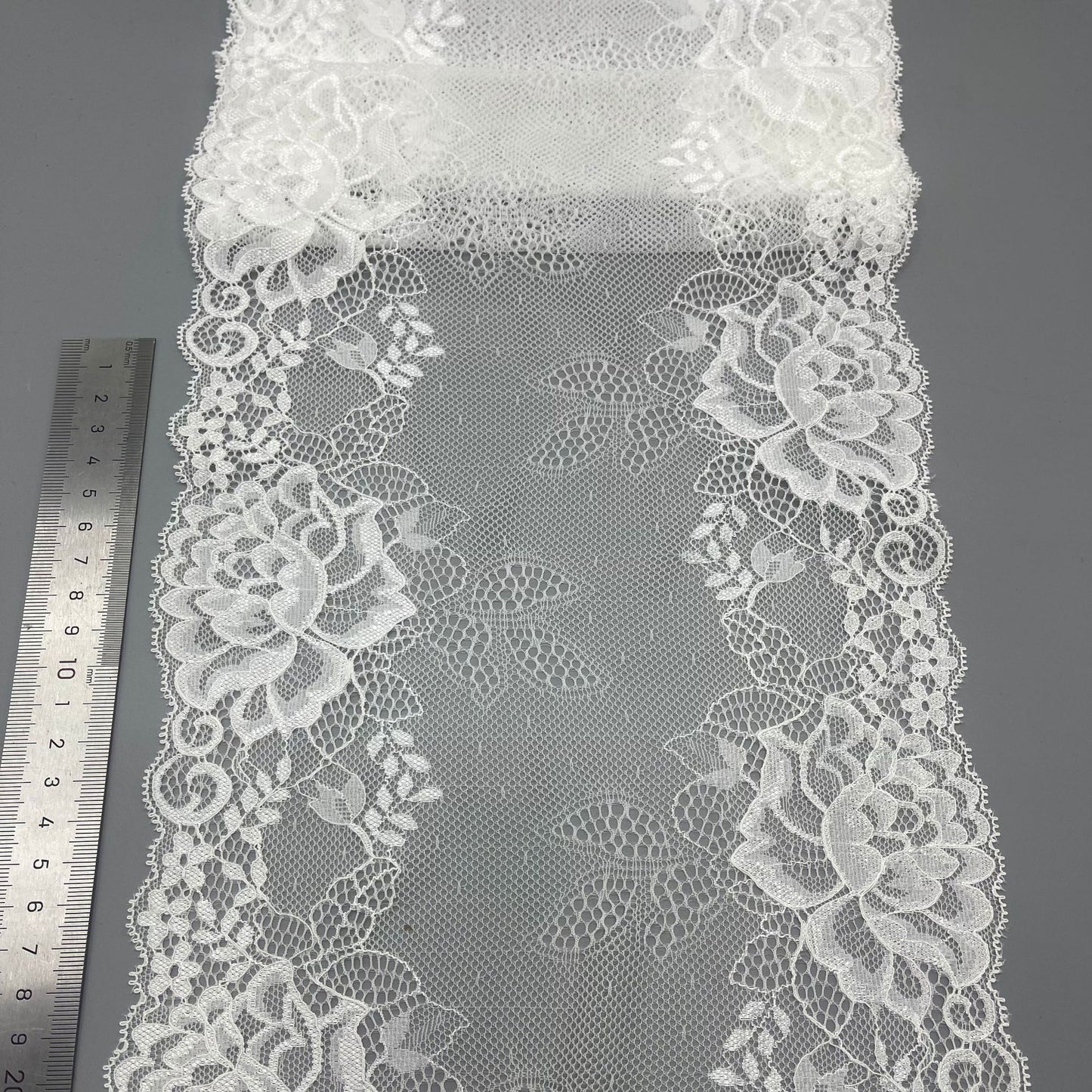 freedombeauty|21CM Lace Trim Rose Shape Elastic Lace Dense Pressed Design