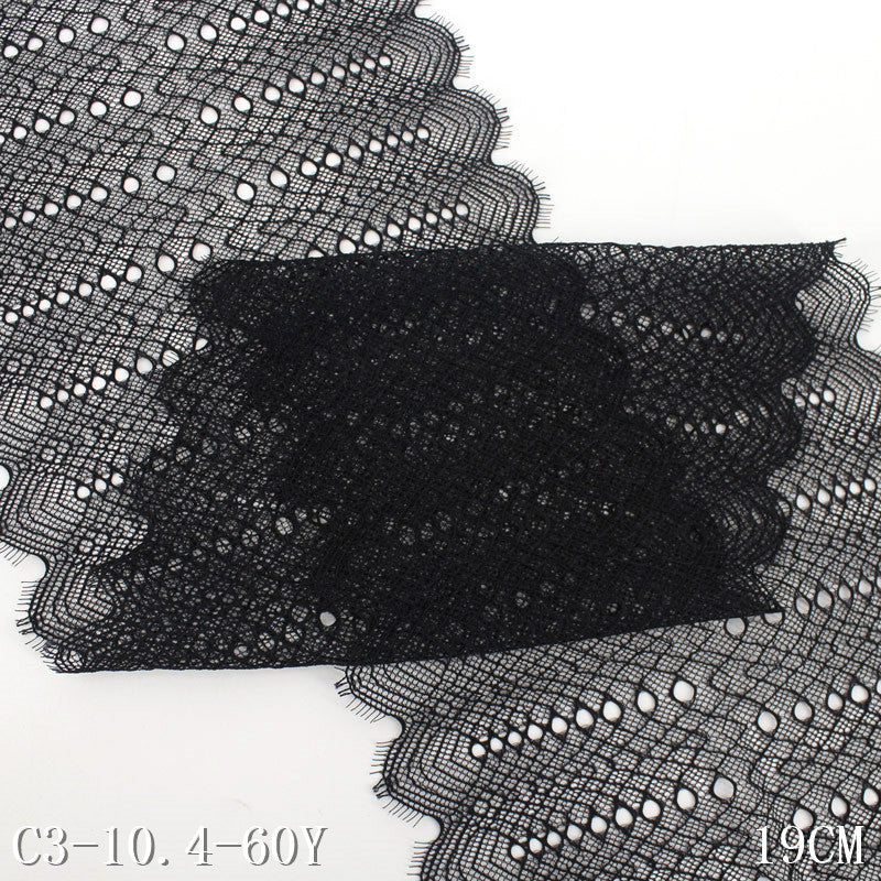 freedombeauty|Eyelash Lace Trim Micro Elastic Double-Sided Shell Wave Middle Hollow Pattern Curtain Lace Accessories