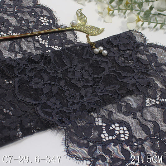 freedombeauty|Multicolor Double Wave Bone Line Vintage Flower Elastic Eyelash 22cm Clothing Home Textile Lace Trim DIY