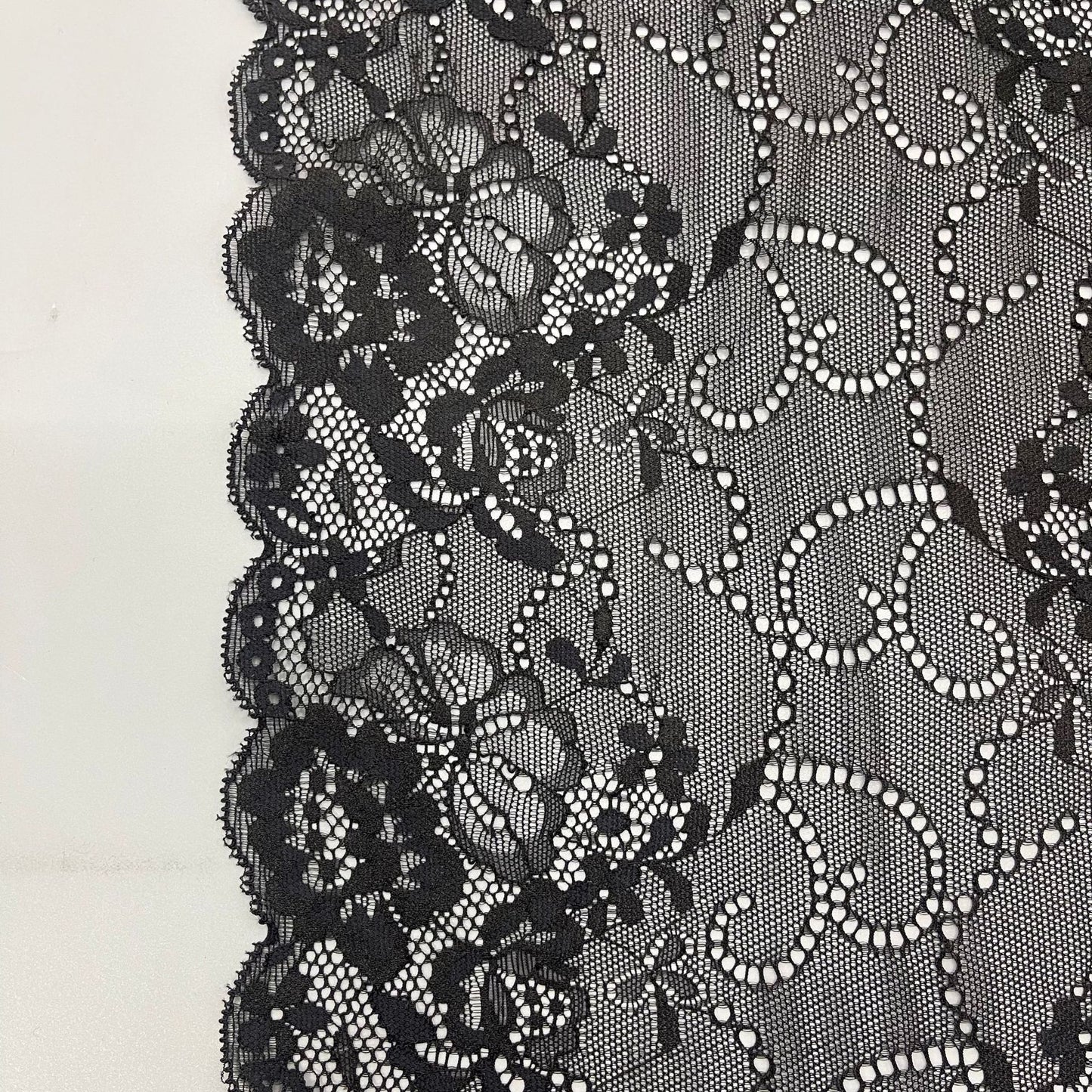 freedombeauty|24cm Lace Trim DIY Handmade Lingerie Wide Lace Trim Accessories Wavy Hem Wedding Dress Decoration