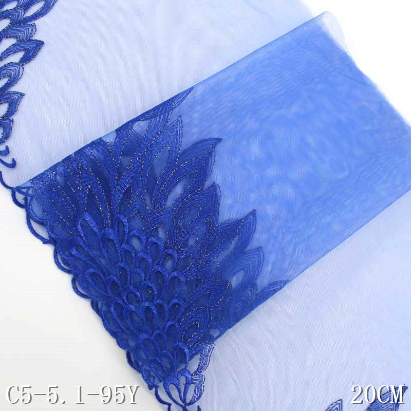 【1pack】-freedombeauty|Phoenix Single-Sided Three-Dimensional Embroidery with Gold Thread Transparent Mesh Embroidery Performance Costume Accessories Embroidery Lace