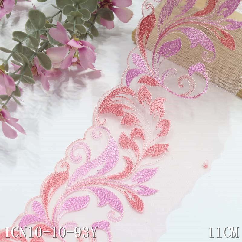 【1pack】-Freedombeauty | Silky Mesh Color Matching Polyester Thread Phoenix Tail Narrow Embroidery Lace Curtain Sofa Cushion Lace Accessories