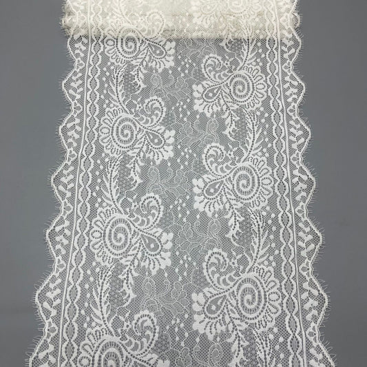 freedombeauty|22cm Elastic Eyelash High-end French Lace Trim Clothing Lingerie Wedding Dress Accessories DIY Supply