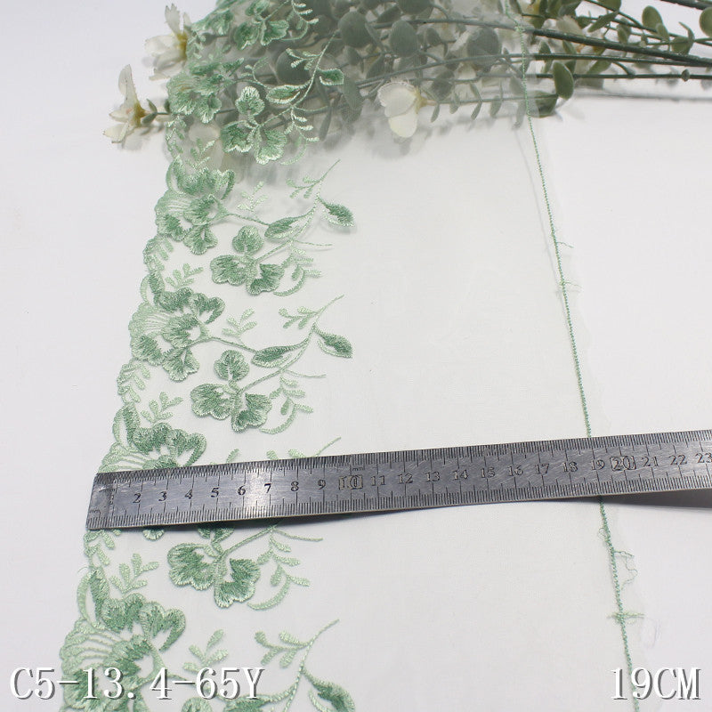 【1pack】-Freedombeauty | Unilateral Exquisite Vintage Flower Mesh Embroidery Lace 18cm Clothing Home Textile Lace Accessories DIY