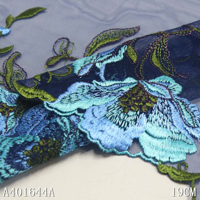 【1pack】-freedombeauty|Two-Color Single-Sided 3D Flower Pattern Embroidery Trim DIY Accessories for Underwear Skirt Hem Curtain Trim