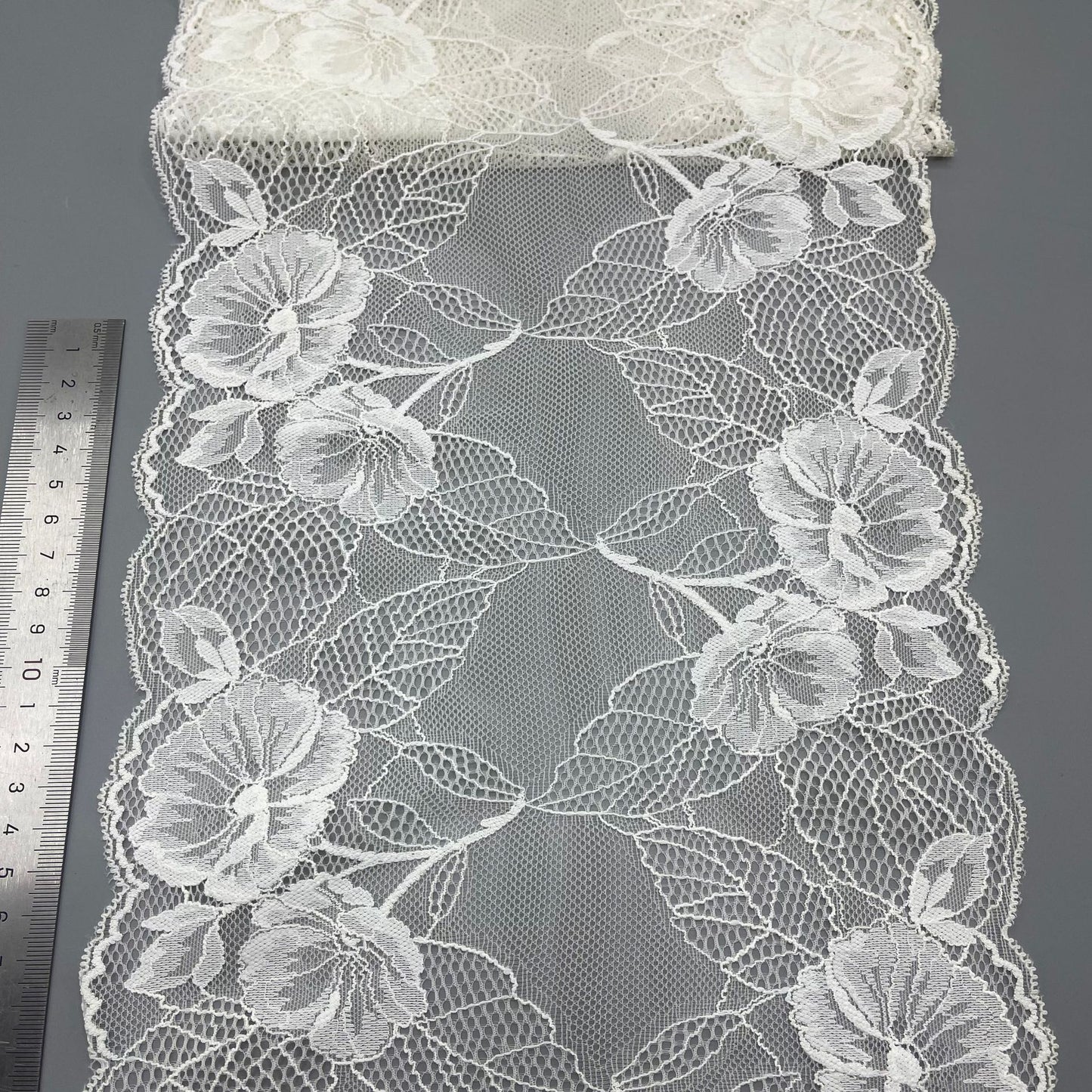 freedombeauty|23CM Elastic Lace Trim Nylon Lace Wedding Dress Decoration Fabric Accessories