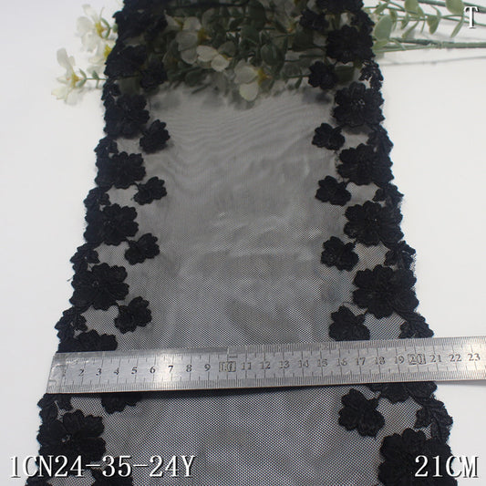 【1pack】-Freedombeauty | Multicolor Printed Mesh Bilateral Antique Flower Embroidery Lace Clothing Home Textile Lace Accessories DIY