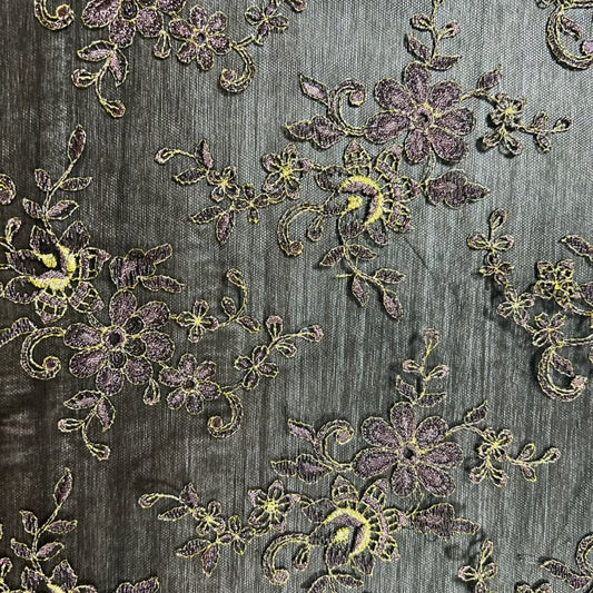 Freedombeauty | in Stock Vintage Lace Black Background Pink Gold Computer Embroidered Lace Clothing Accessories