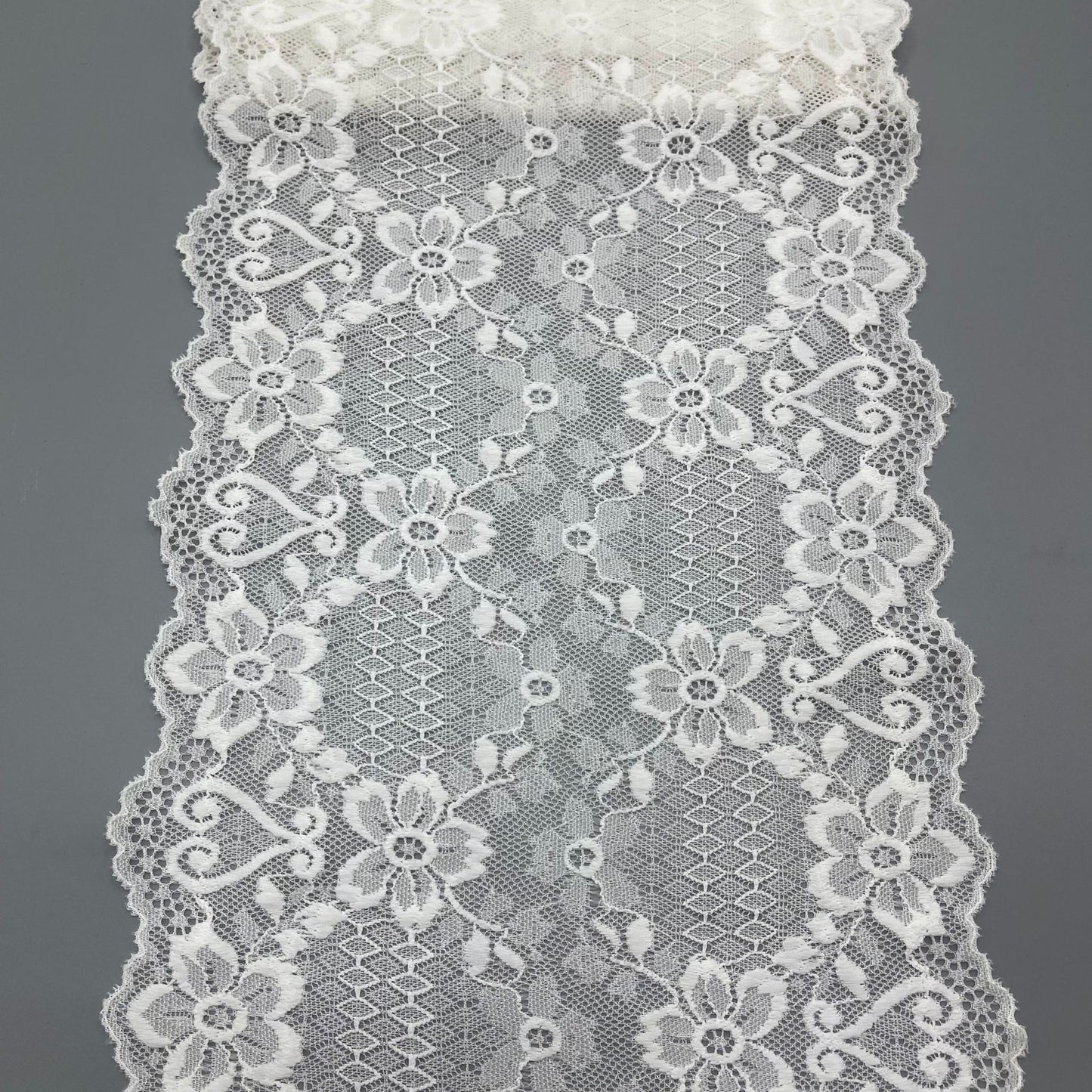 freedombeauty|21cm Elastic Lace Trim Hollow Lace Material White Wedding Dress Lace Nylon Decoration Clothing Accessories