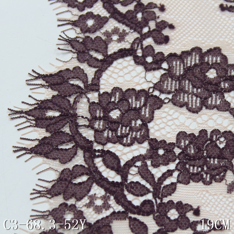 freedombeauty|Two-tone French Retro Asymmetric Flower Non-Elastic Eyelash 18cm Clothing Home Textile Lace Trim Accessories