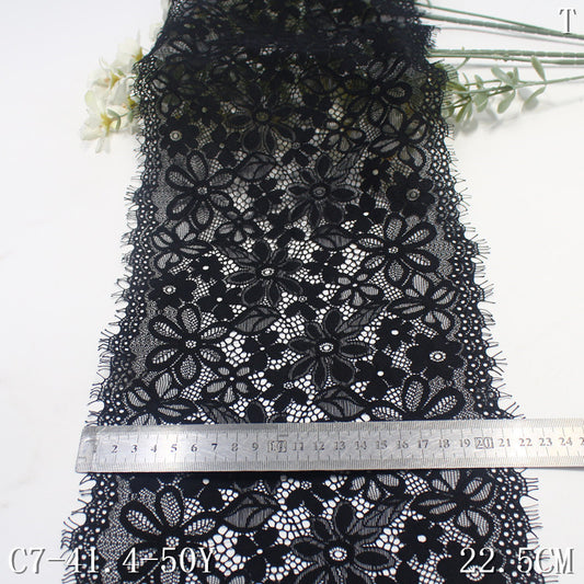 freedombeauty|Multicolor Double-Sided Full Elastic Fresh Style Eyelash Lace Trim for Clothing and Curtains 22cm Lace Trim Accessories