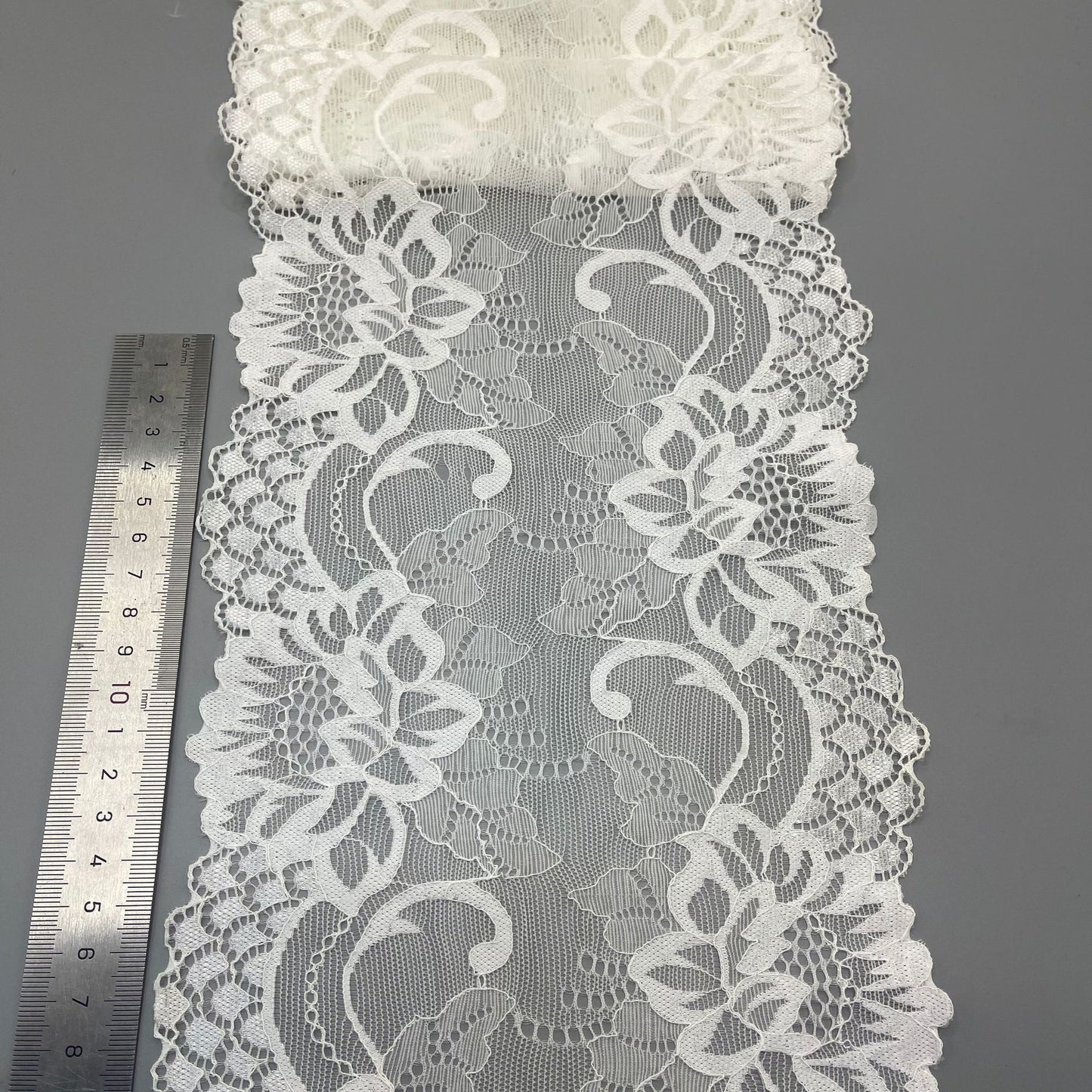 freedombeauty|17CM Wedding Dress Accessories White Elastic Lace Trim Hollow Design High-end Accessories