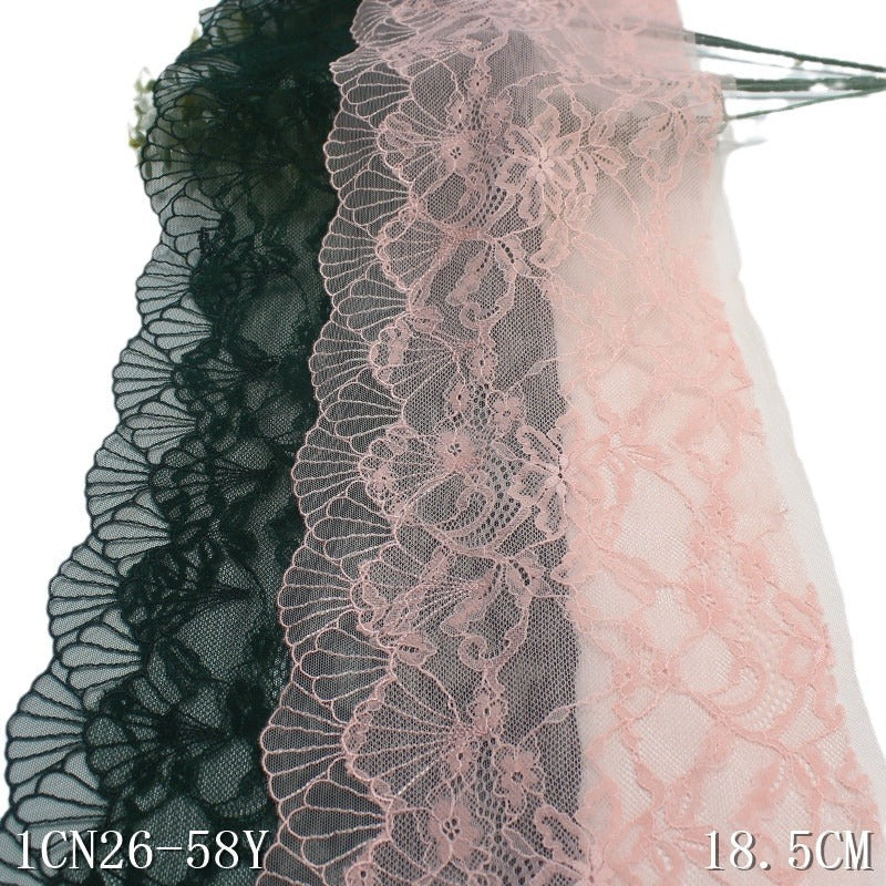 【1pack】-freedombeauty|Two-tone Double-layer Mesh Single-sided Ethnic Style Flower Embroidery Lace Trim Clothing Home Textile Lace Trim Accessories