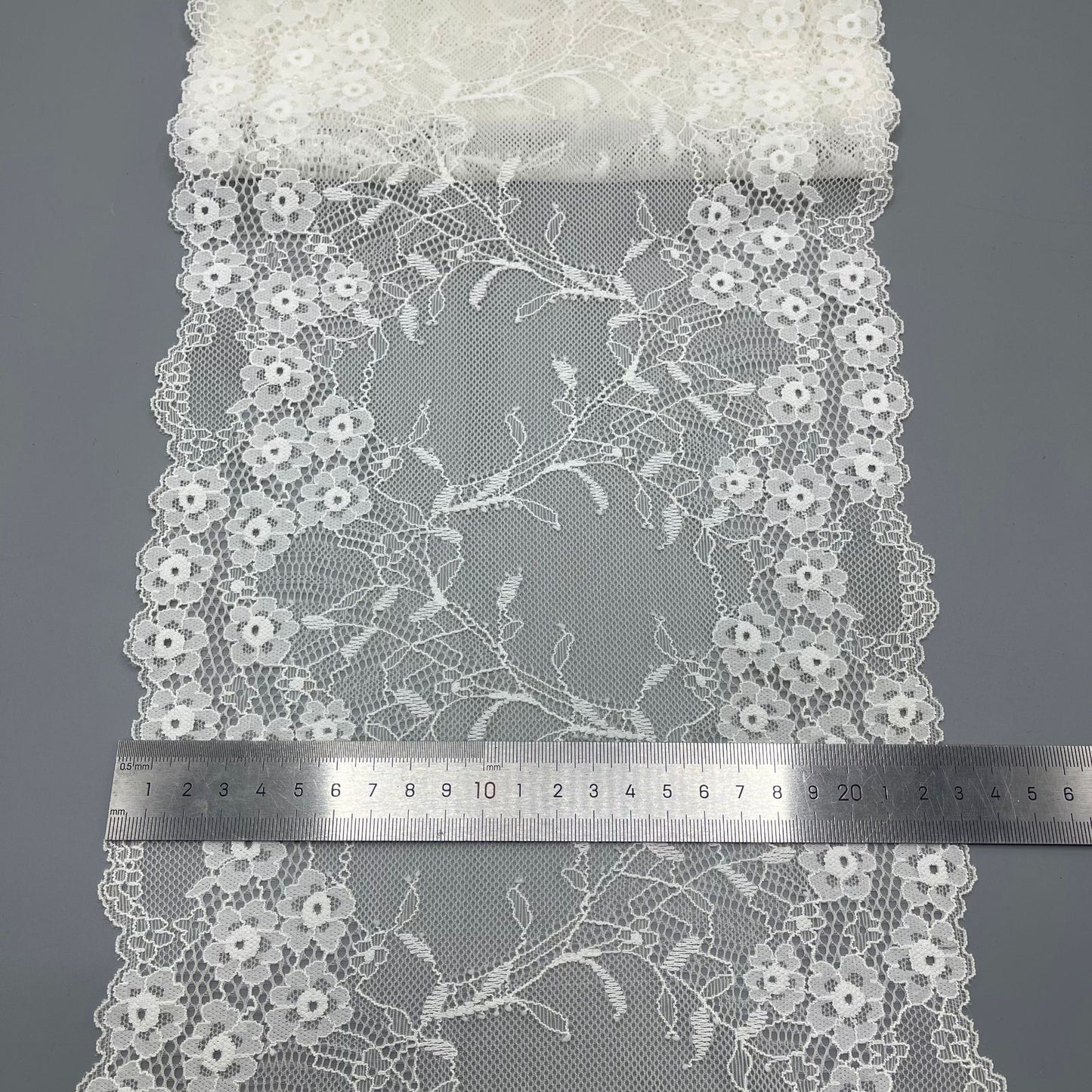 freedombeauty|23CM Lace Trim DIY Handmade Lingerie Wide Lace Trim Accessories Wavy Hem Wedding Dress Decoration