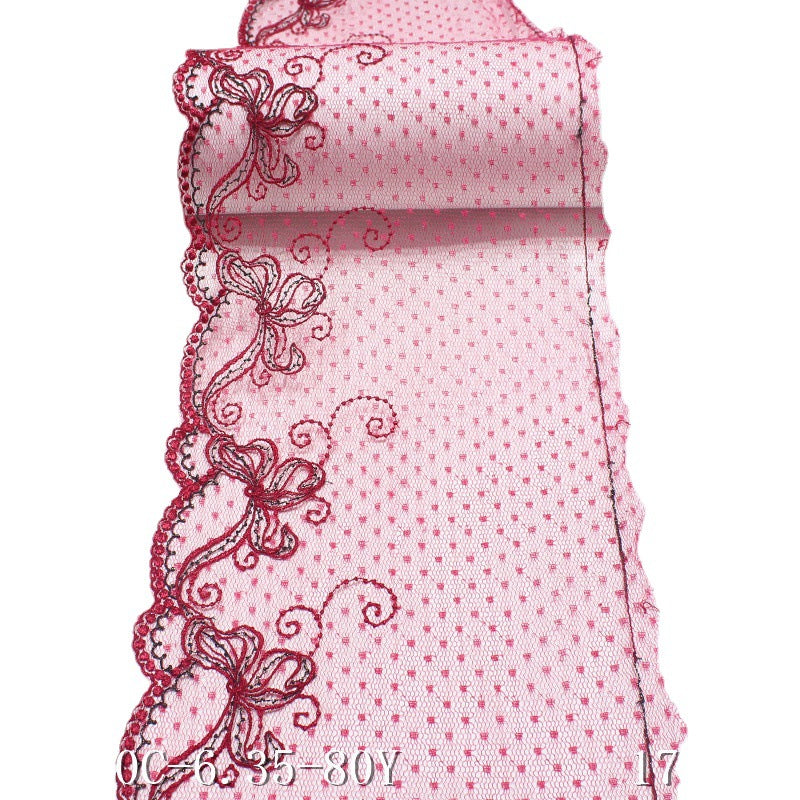 【1pack】-Freedombeauty | in Stock Red Lace Mesh Gold Thread Knitted Embroidery Curtain Lace Accessories Underwear Sofa Cushion