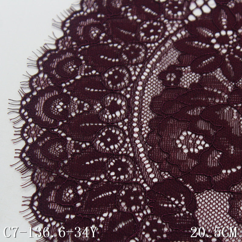 freedombeauty|Black Thread Double-Sided Wavy Elastic Eyelash Lace Dance Costume Curtain 20cm Lace Trim Accessories