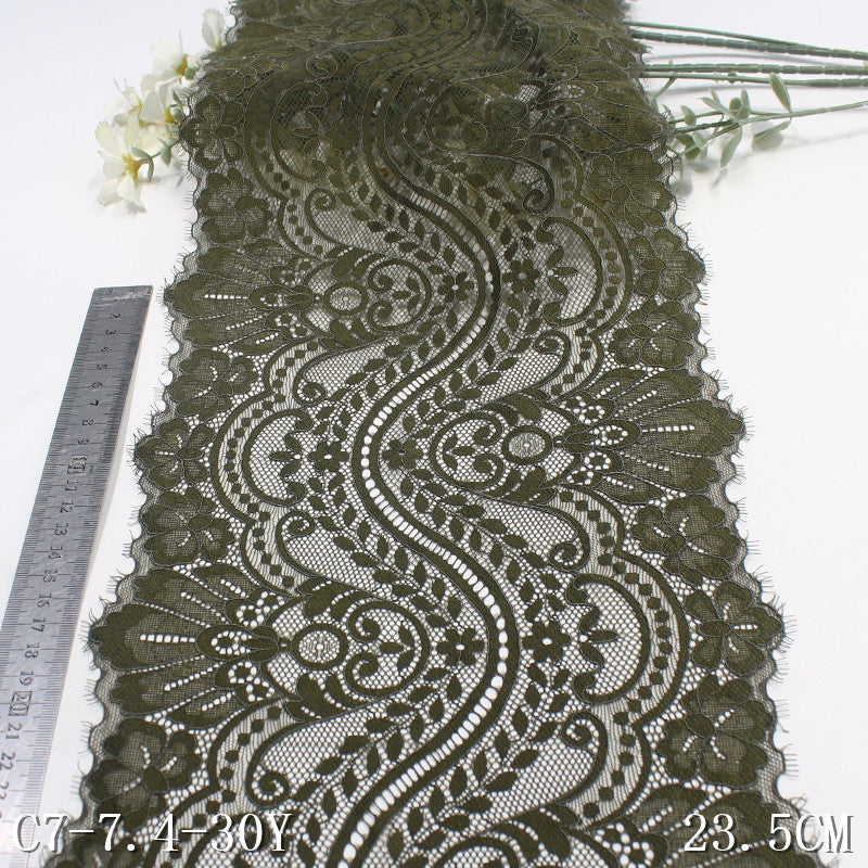 freedombeauty|Multicolor French Classical Floral Texture Elastic Eyelash 23cm Clothing Home Textile Lace Trim DIY