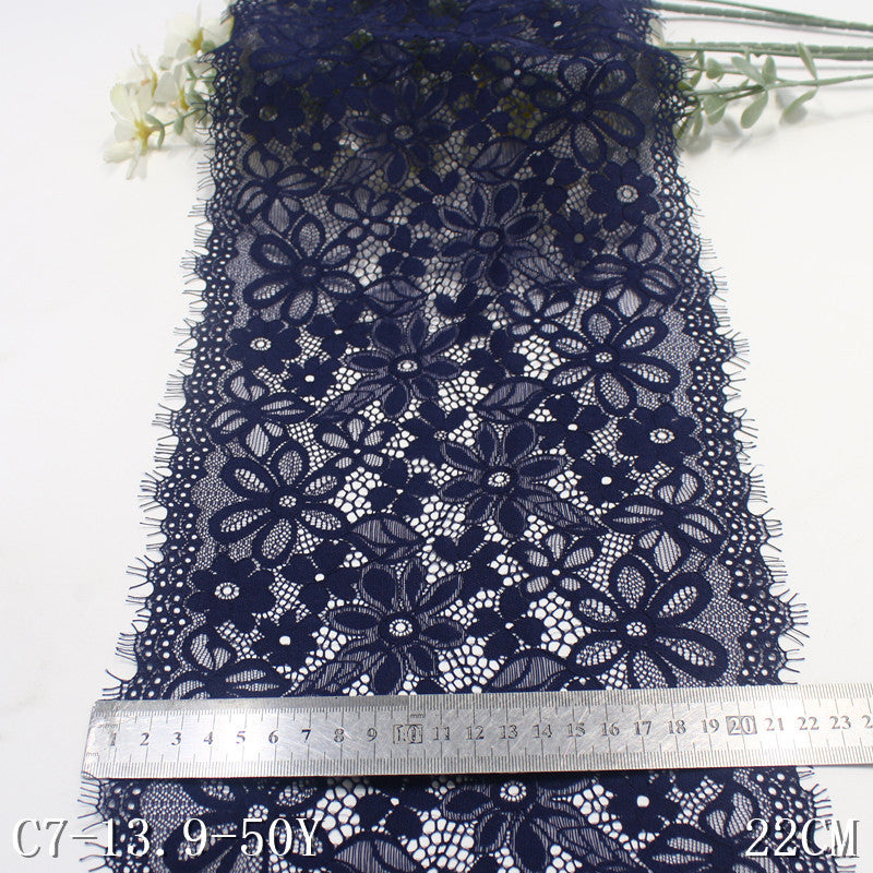 freedombeauty|Multicolor Double-Sided Full Elastic Fresh Style Eyelash Lace Trim for Clothing and Curtains 22cm Lace Trim Accessories