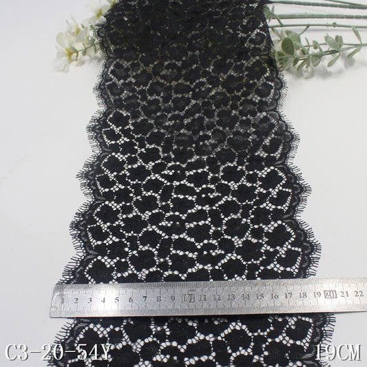 freedombeauty|Multicolor Gold Stamping Double-sided Wavy Non-elastic Eyelash Lace DIY Performance Costume 19cm Lace Trim Accessories