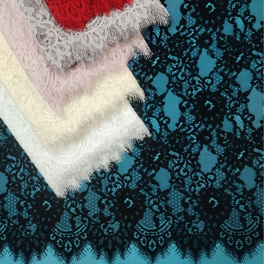 freedombeauty|Nylon Cotton Thread Large Floral High-end Lace Fabric Women's Clothing Dress Lace Accessories Full Width Wedding Dress