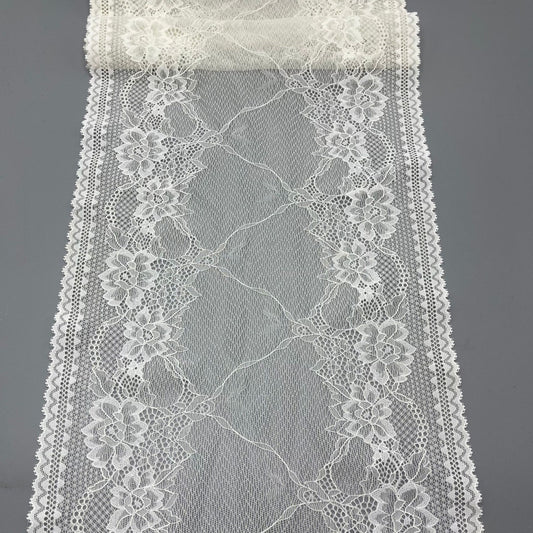 freedombeauty|23CM Lace Trim Accessories White Elastic Lace Nylon Hollow Lace DIY Design