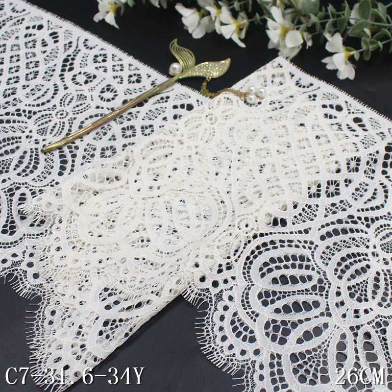freedombeauty|Multicolor Single-Sided Wavy Chinese Style Non-Elastic Eyelash Lace Trim Performance Costume Curtain 26cm Lace Trim Accessories