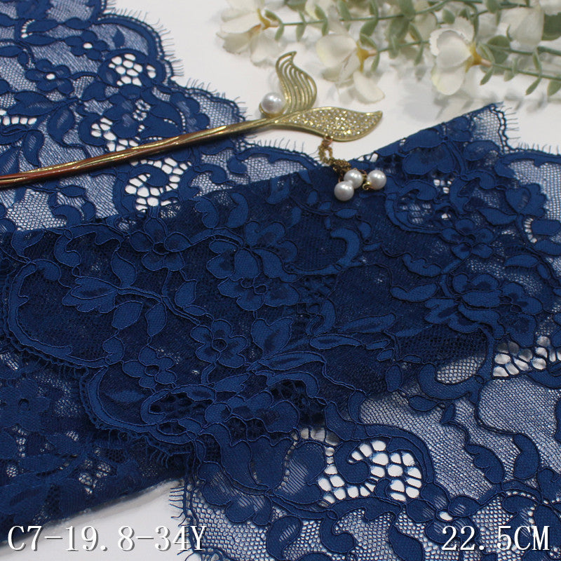 freedombeauty|Multicolor Double Wave Bone Line Vintage Flower Elastic Eyelash 22cm Clothing Home Textile Lace Trim DIY