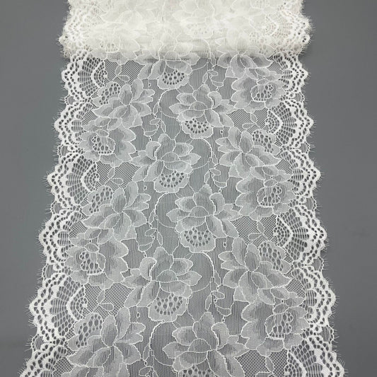 freedombeauty|22cm Elastic Eyelash French Water-Soluble Lace Trim Clothing Wedding Dress Accessories DIY Decoration