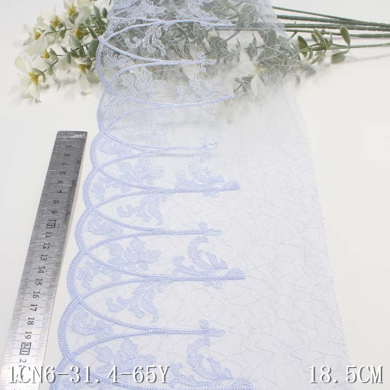 【1pack】-freedombeauty|Two-tone Single-sided Polyester Thread Vintage Vine Mesh Embroidery Lace Trim Lingerie Performance Costume Lace Trim Accessories