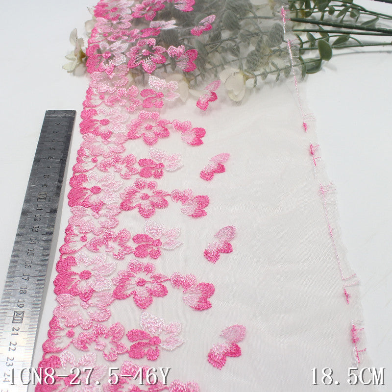 【1pack】-freedombeauty|Light Pink Mesh Spring Single-Sided Pink Peach Blossom Embroidery Textured Curtain Home Textile Clothing Decoration Accessories DIY