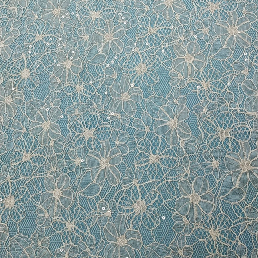 freedombeauty|Sequin New Full Polyester Non-Elastic Embroidered Plum Blossom Lace Fabric Sequin Trim Mesh European and American Dress Skirt Fabric