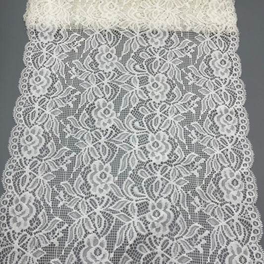 freedombeauty|30CM Nylon Lace Trim Elastic Lace Wedding Dress Undergarment Skirt Hem Accessories