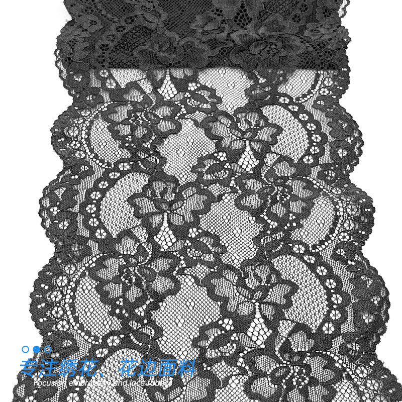 freedombeauty | 21.5cm In Stock Direct Sale Nylon Spandex Lace Fabric for Women's Dresses and Children's Clothing Lace Trim Fabric