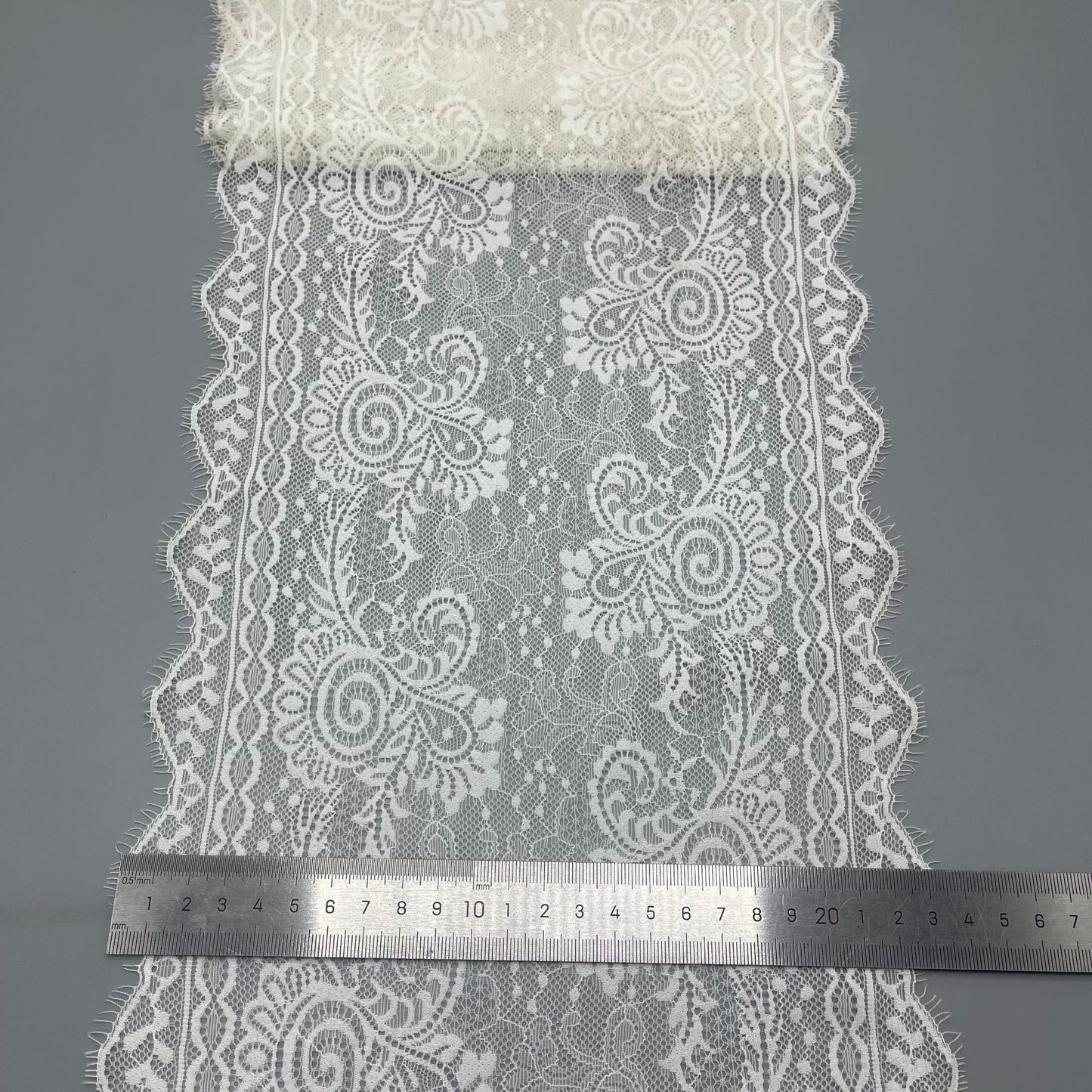 freedombeauty|22cm Elastic Eyelash High-end French Lace Trim Clothing Lingerie Wedding Dress Accessories DIY Supply