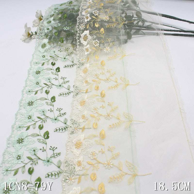【1pack】-Freedombeauty | Two-Color Unilateral Fresh Flower Clusters Spring Embroidery Lace Clear Clothing Tablecloth the Cord Fabric Accessories DIY