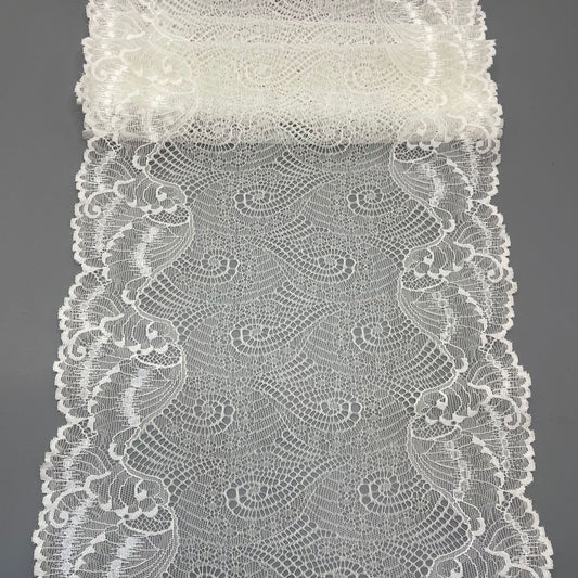 freedombeauty|24CM Wavy Edge Lace Trim Clothing Lingerie Decoration Wedding Dress Accessories DIY Supply