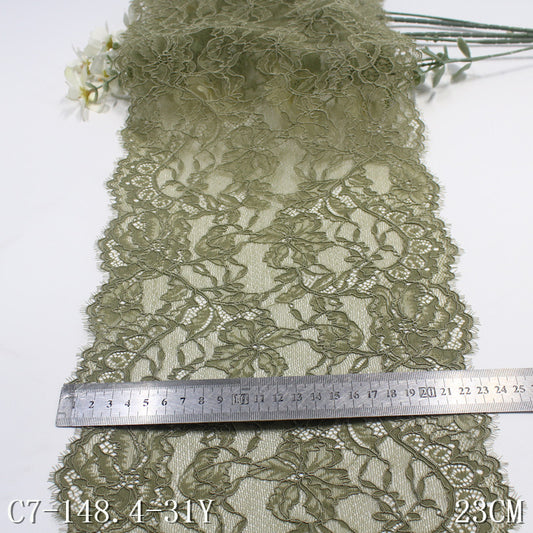 freedombeauty|Two-tone Braided Ancient Style Wavy Flower Elastic Eyelash Lace Trim for Lingerie and Curtain Lace Accessories