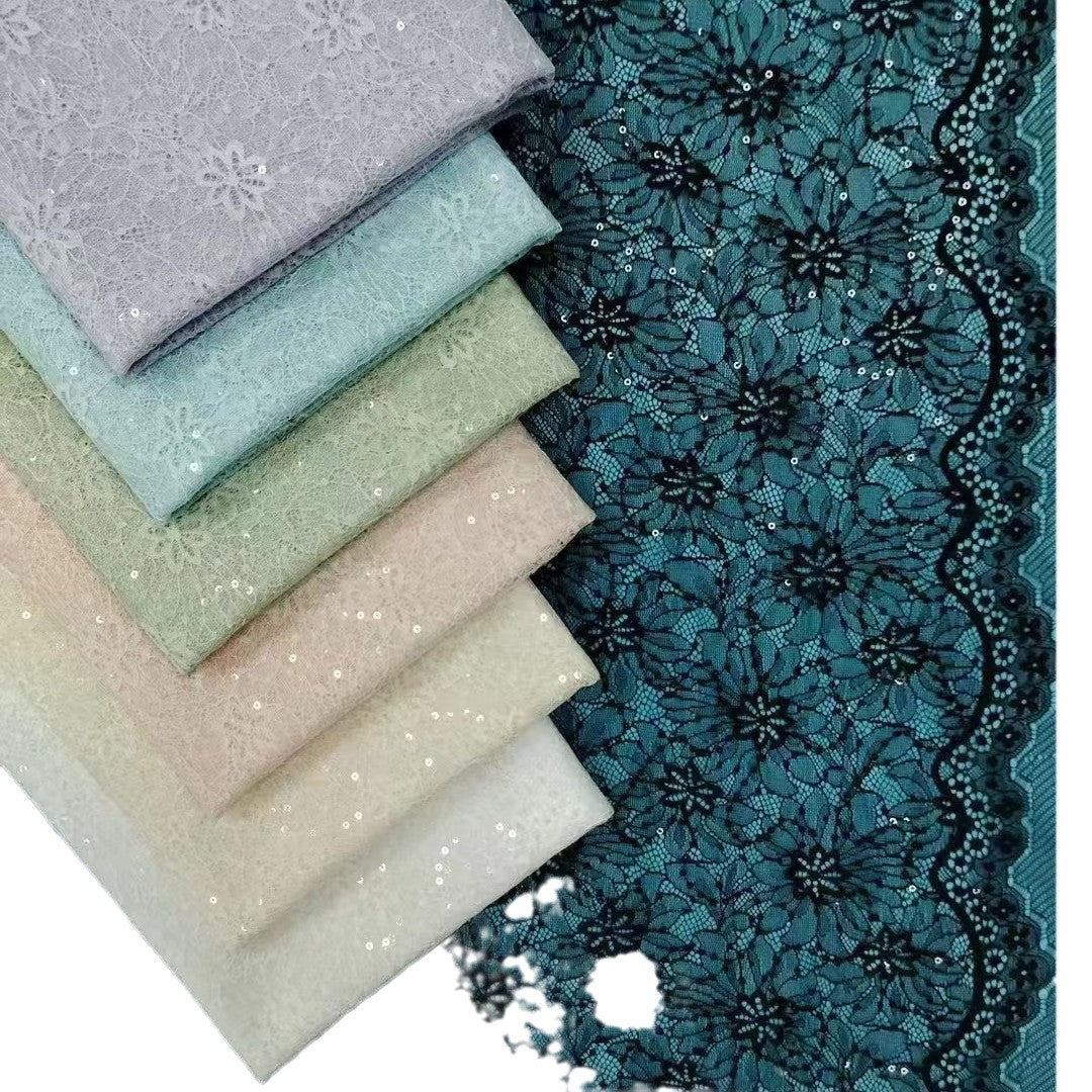 freedombeauty|Hot Selling Sequin Lace Fabric for Women's Base Shirt Dress Children's Swimwear Underwear Lace Fabric In Stock