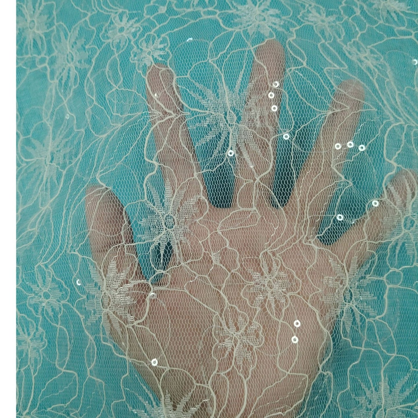 freedombeauty|Sequin Lace Fashion Women's Clothing Chrysanthemum Mesh Shawl Thin Fashion Wedding Dress Series Children's Clothing Mesh Jacquard Hollow Out