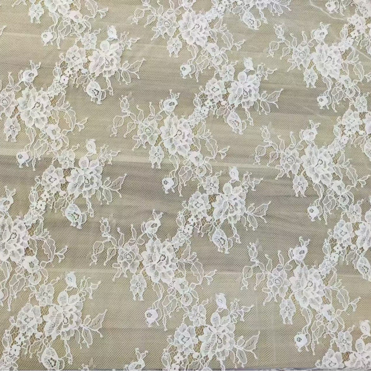 freedombeauty|Nylon Cotton Thread Lace Fabric Dress Clothing Fabric Rose Lace Trim Hollow Mesh Sexy Mesh Fabric