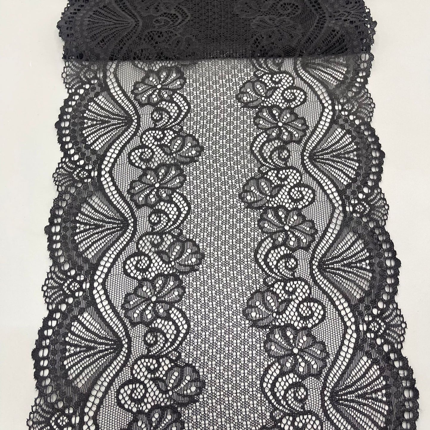 freedombeauty|22CM Eyelash Lace Trim DIY Handmade Lingerie Wide Lace Trim Accessories Wavy Hem Wedding Dress