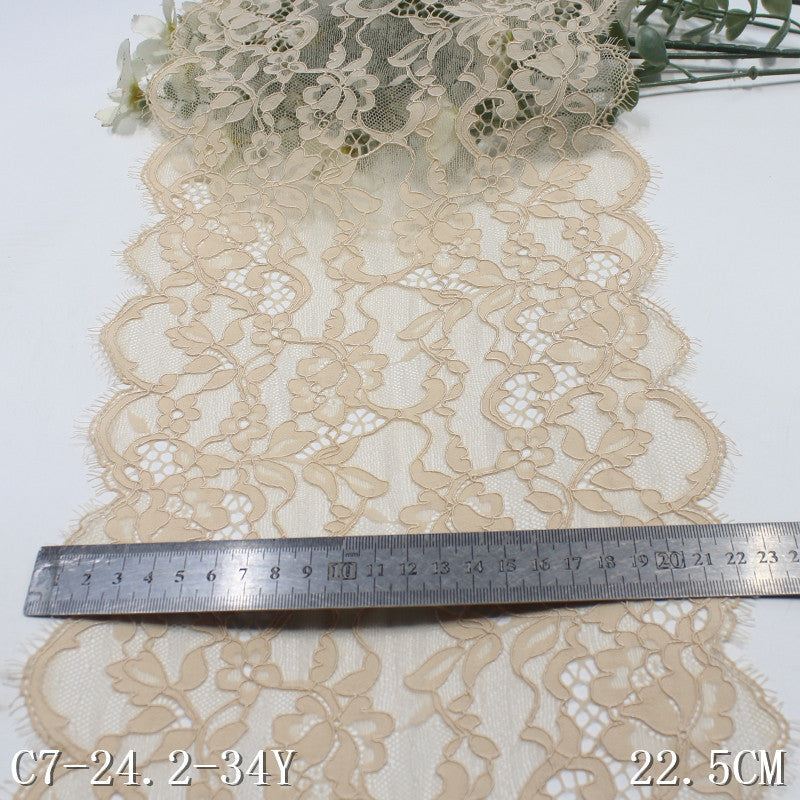 freedombeauty|Multicolor Double Wave Bone Line Vintage Flower Elastic Eyelash 22cm Clothing Home Textile Lace Trim DIY