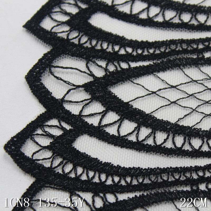 【1pack】-Freedombeauty | Two-Tone Classic Mobius Strip Mesh Embroidery Lace 21cm Clothing Home Textile Lace Accessories
