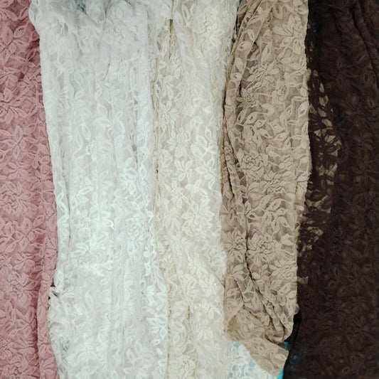 freedombeauty|Guangzhou Hot-Selling Stretch Lace Fabric with Ruffled Edges for Base Shirt, Dress, Swimsuit, Underwear Lace Material In Stock