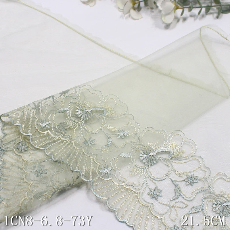 【1pack】-freedombeauty|2025 Spring Classic Multi-color Mesh Single-sided Embroidered Flower Crown Polyester Thread Lightweight Clothing Home Textile Accessories